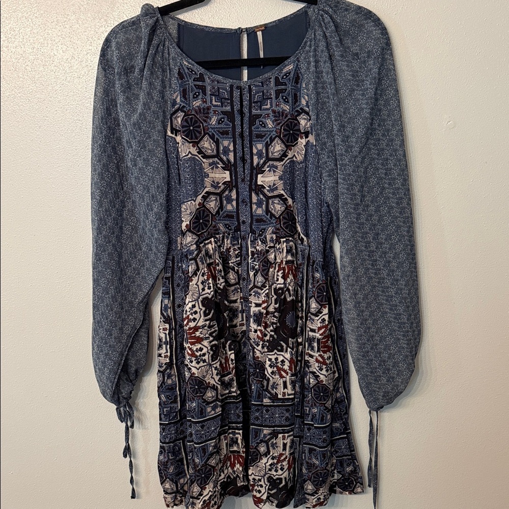 Free People Patterned Long Sleeve Dress‎